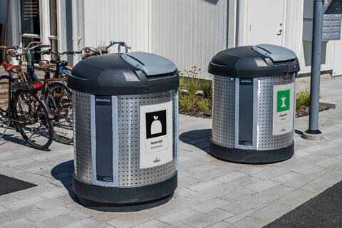 Klassisk rund modell for nedgravd avfall Finncont Ikon